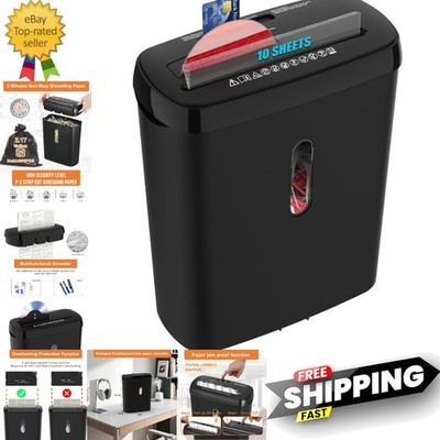 Home Office Paper Shredder, 10-Sheet Strip Cut with 3.17-Gallon Basket,P-2 Se...