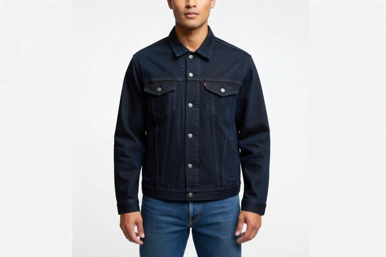Levi's Trucker Jacket Mens XXL BLUE Denim Dark Wash Standard Fit 72334-2761