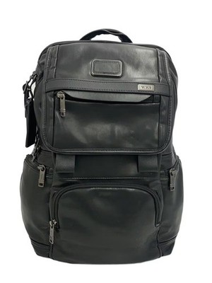TUMI Alpha 3 Brief Pack Black Leather Backpack Authentic 128579 Used 14x43x26cm