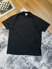Vintage Jerzees T-Shirt Size L Black Blank Made in USA 90s