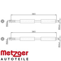 2X Bremsschlauch Metzger 4118574 2 BremsschläUche Rechts Links Vorne