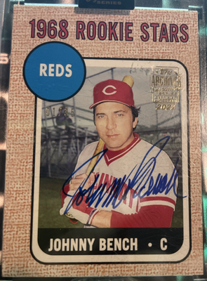 [12シリ]johnny bench auto mlb JOHNNY BENCH 2022 TOPPS ARCHIVES SIGNATURE SERIES CERTIFIED