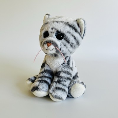Ty Beanies Millie die grau weiße Katze Kätzchen Stofftier *GEBRAUCHT* 6 Zoll