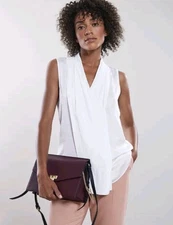 Reiss - Elvie Sleeveless Blouse - White - Size 6