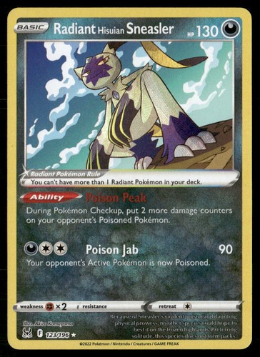 RADIANT HISUIAN SNEASLER 123/196 RADIANT LOST ORIGIN POKEMON HOLO NM