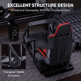 Hottoby Racing Simulator Cockpit With Red Seat Compatible Fits Logitech G920 G29
