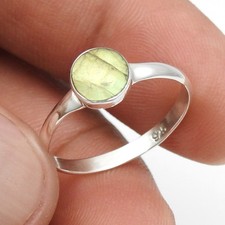 Solid Sterling Silver Labradorite Gemstone Promise Band Bezel Ring Jewelry US 7