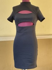 NEW ASOS TALL Womens Size 10 Black Cutout Short Sleeve Bodycon Minidress Y2K