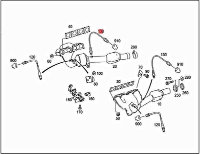 Genuine MERCEDES Downstream catalytic converter Oxygen sensor 