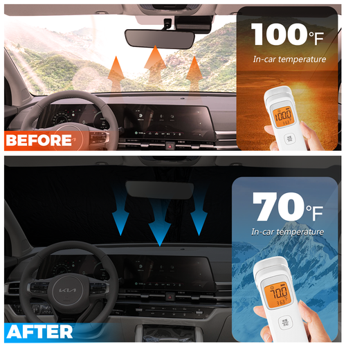 Car Windshield Sun Shade Foldable Visor For 2023 2024 2025 Kia Sportage Nq5 - 第 3/10 張圖片