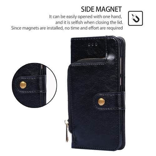 Zip Wallet Case Leather Flip Cover For Xiaomi 10 Ultra Poco X3 M2 Pro Redmi 9 - Picture 7 of 16