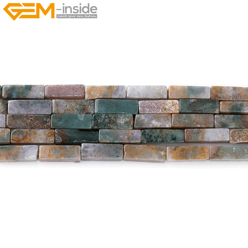 Natural Gemstone Jade Tiger Eye Cuboid Loose Beads For Jewelry Making 15” UK - Picture 48 of 56