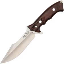 Hibben Legacy Fighter IV Brown Pakkawood 5Cr15MoV Fixed Drop Pt Blade Knife 