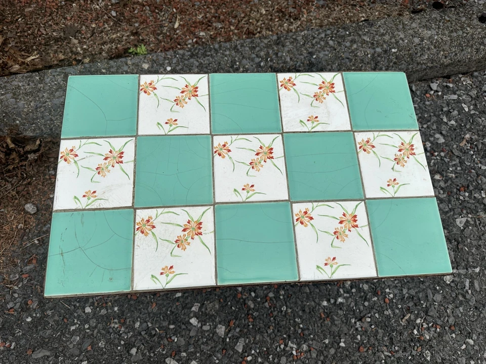 艺术与工艺锻铁桌带瓷砖上衣 - W7785 — 第 4/4 张图片