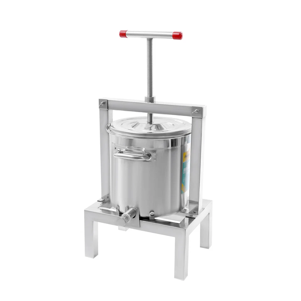 Prensa de sidra de vino de frutas trituradora de uvas máquina de jugos exprimidor para hacer 2,6 gal/10 L Foto 2 de 4