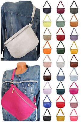 ITALY echt Leder  Bauchtasche Damen Bodybag Crossbag Umhängetasche 28x20x12 cm