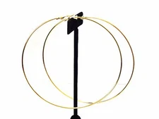 CLIP-ON EARRINGS EXTRA LARGE 5 INCH HOOP EARRINGS THIN GOLD OR SILVER TONE