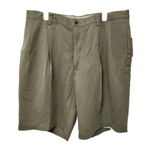 Tommy Bahama Shorts Mens 38 Green 100% Silk Casual Pleated Pockets NWT(flawed)