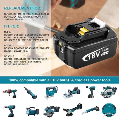 For Makita 18v Battery 6.0Ah Li-Ion Cordless Multi Tool BL1860 LED BL1850 BL1830 - Picture 8 of 14