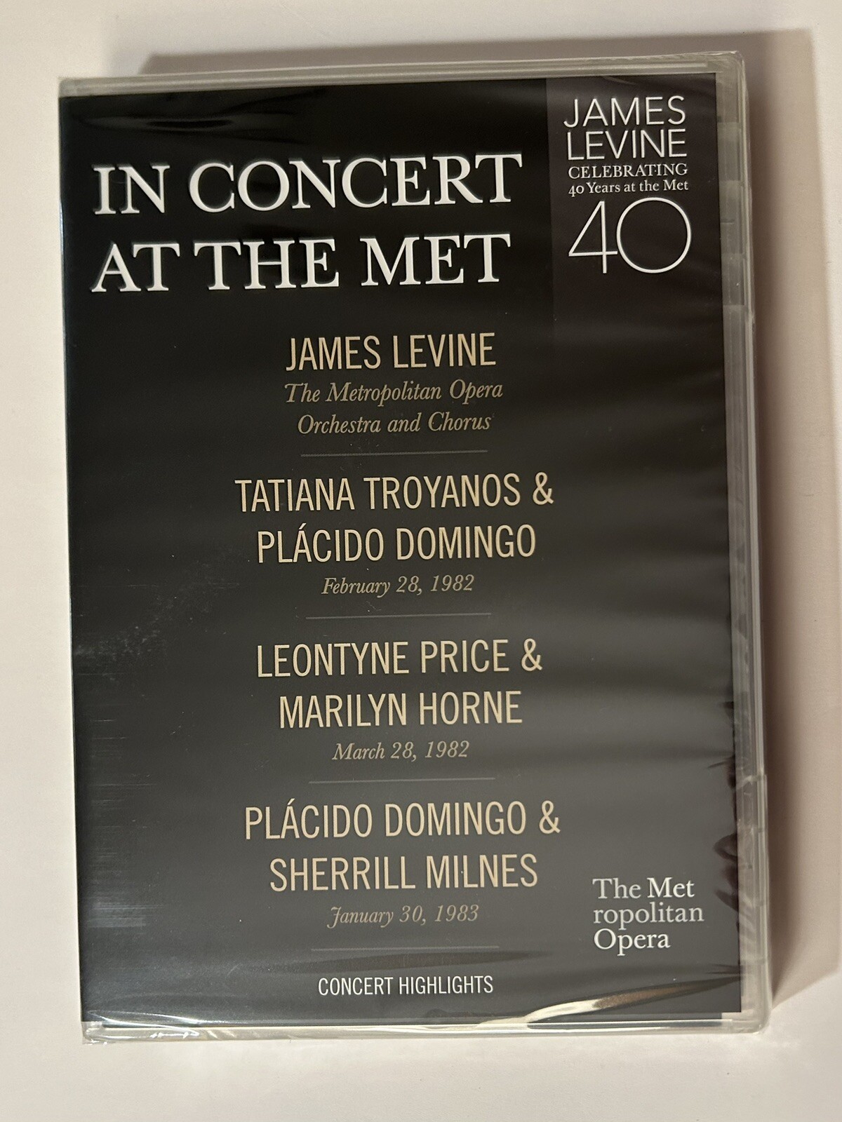 DVD IN CONCERT DOMINGO L PRICE LEVINE NEW YORK OPERA MET RARE 40th ANNIV. SEALED