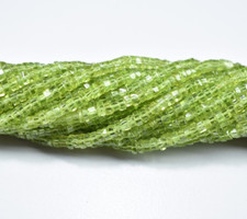 3.5mm - 4mm Natural Peridot Smooth Heishi Tyre Gemstone Beads 13 Inch 1 Strand