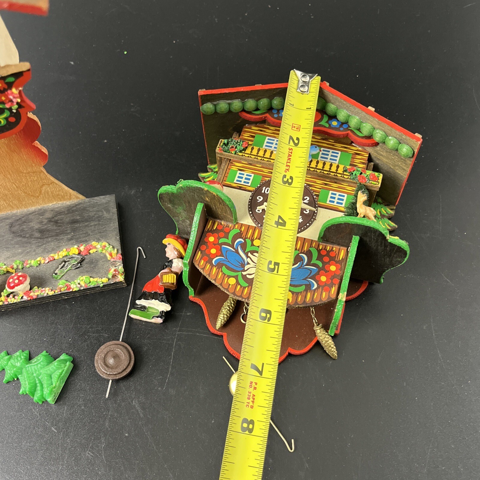 German Engstler Mini Swiss Chalet Woman Swinging Cuckoo Clocks Part