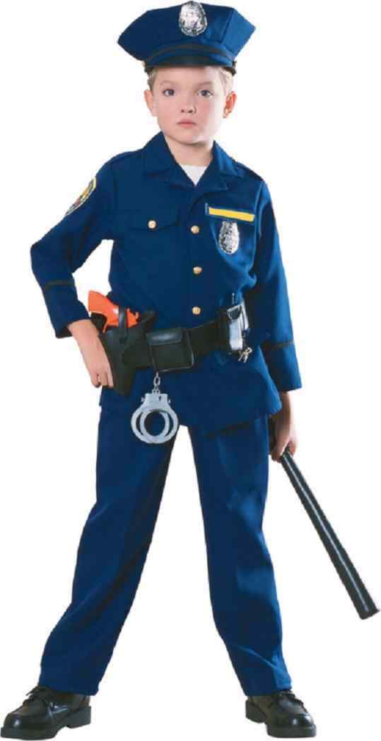 KIDIN Kids Police Officer Costume Set - Halloween & Career Day Dress Up With Shirt, Pants, Hat, Handcuffs & Walkie-Talkie (Unisex For Boys & Girls)