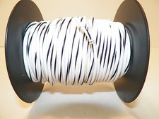 100 FOOT SPOOL 18 GAUGE GXL HI TEMP WIRE WHITE/BLACK STRIPE AUTOMOTIVE FEET