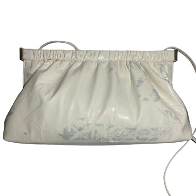 Nanushka The Bar Clutch Shoulder Bag Cream White Faux Leather Evening Purse
