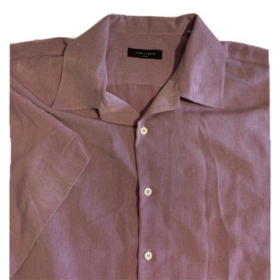Equilibrio Italia Button Up Shirt Short Sleeve Made In Italy Mens Size XXL