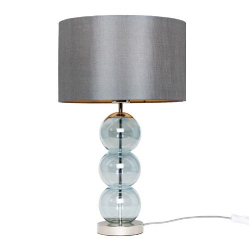 Litecraft Table or Floor Lamp Tint Ball Stack With Drum Shade - Polished Nickel - Picture 14 of 15