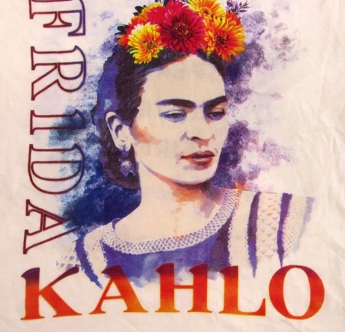 NEW Frida Kahlo Women's Watercolor Short Sleeve T-Shirt Cream Size Small - Picture 3 of 4