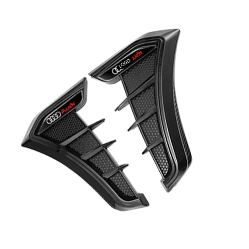For Audi General Bright Black Air Flow Vent Side Fender Decor Sticker Trim 2pcs - Bild 4 von 10