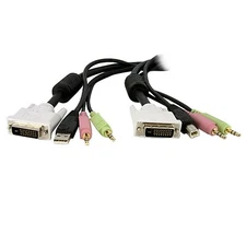 StarTech 6 ft 4-in-1 USB DVI KVM Switch Cable with Audio DVID4N1USB6