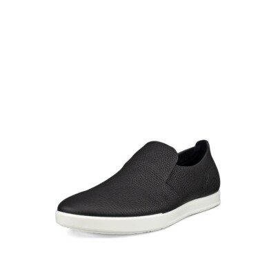 Ecco Leisure M Low Cut Slipper Sneaker schwarz Leder elegant sportlich bequem