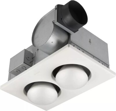 Broan-NuTone 164 Type IC Infrared Two-Bulb Ceiling Heater with Fan, 250 Watt
