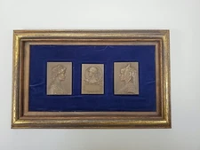 Art Nouveau French Medal Ernesta Robert Merignac Bronze Traditional Headdress