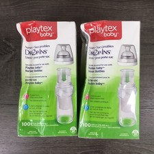 Playtex Baby Drop Ins Liners 100 ct each 8-10 oz 200 Total Sealed Box Dented