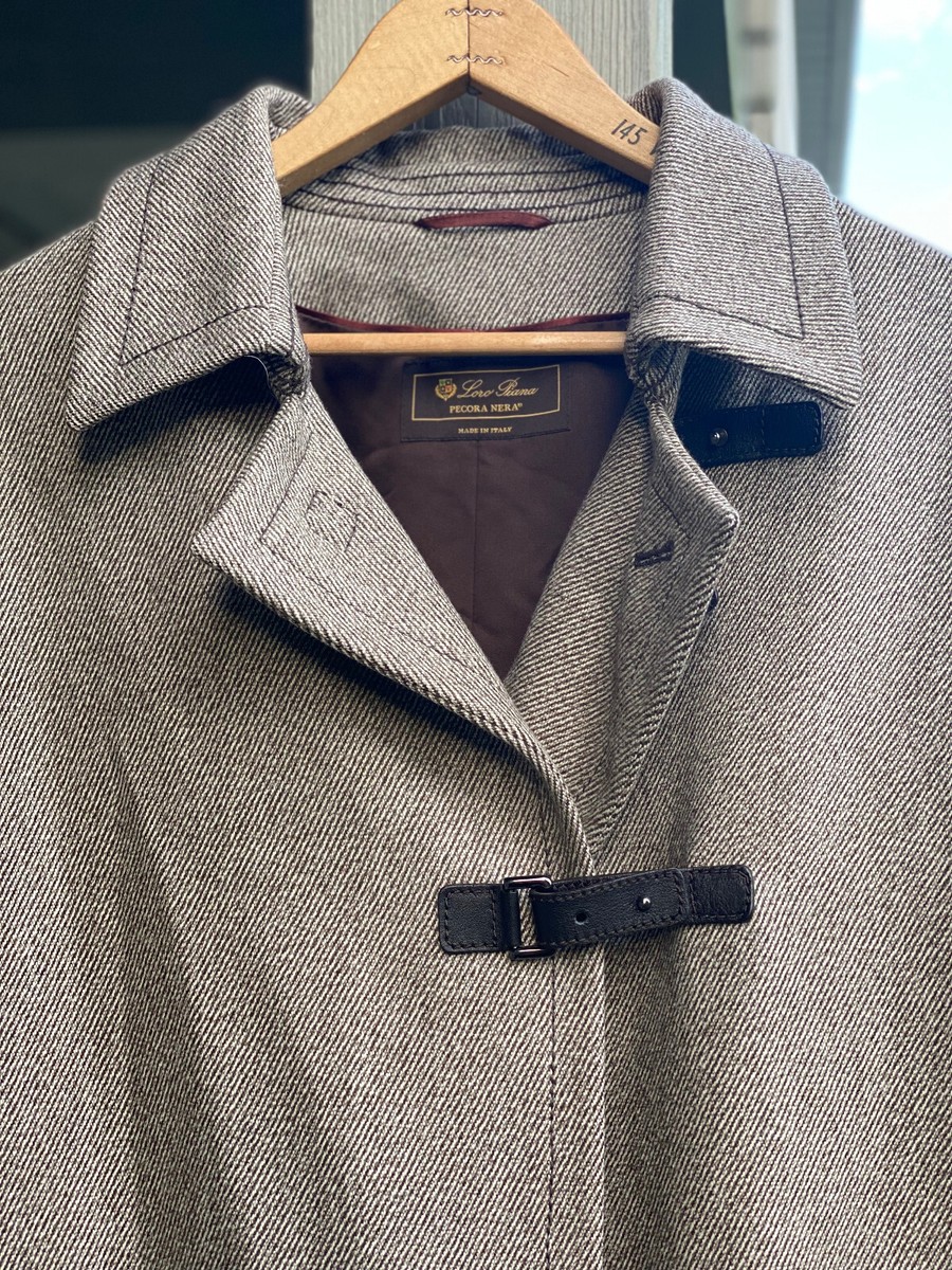 Women's Loro Piana Italy Pecora Nera Merino Wool Twill Coat