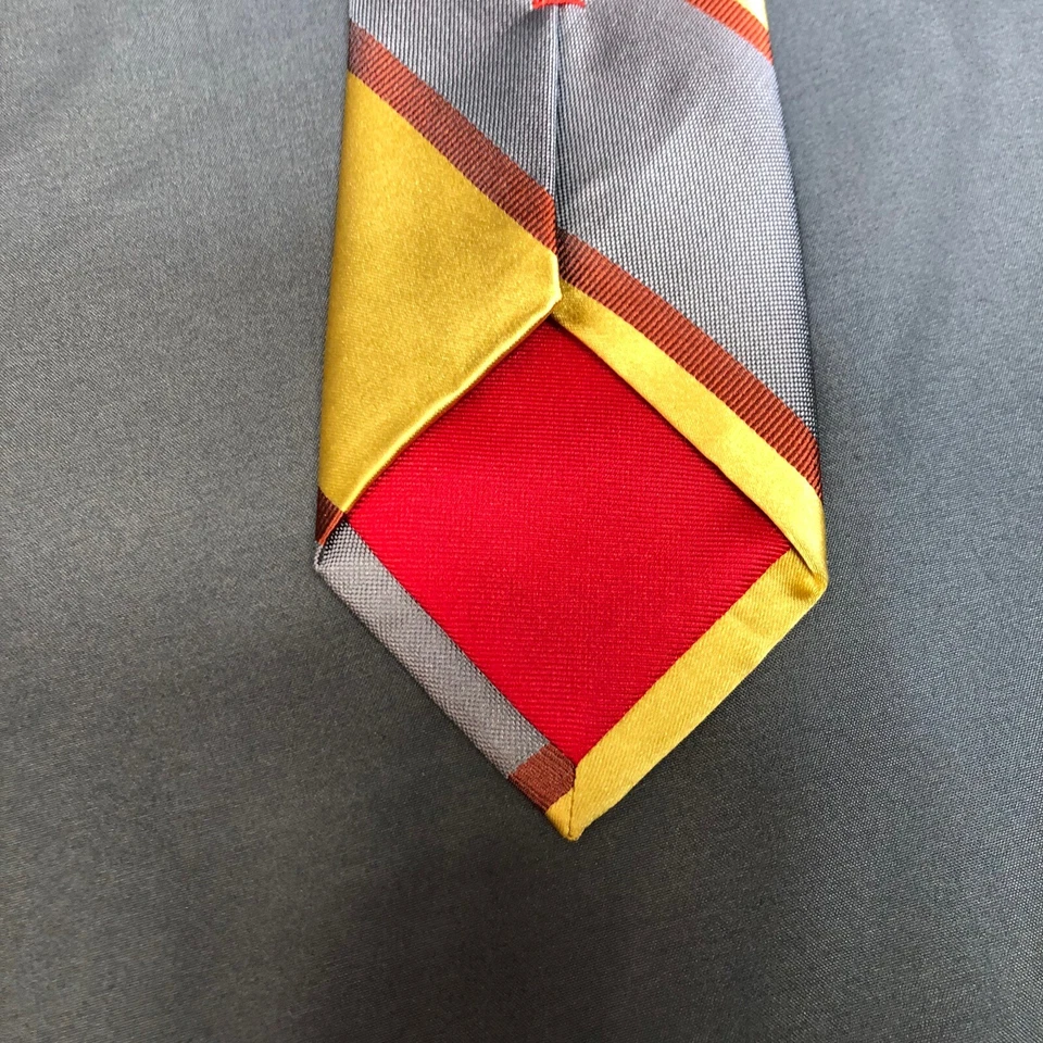 Серебряный и золотой цвет блок галстук красный диагональный штамп бизнес Nick Cannon 62 «L 3» W - Изображение 3 из 4