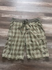 Prana Plaid Drawstring Swim Trunks Mens Sz 34