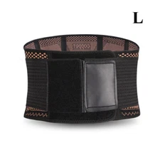 Copper Lumbar Waist Support Brace Belt Lower Back Pain Relief for Men Women