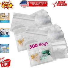 3" x 2.75" Disposable Zipper Bags - 500 Count Clear Pill Organizers with Labels