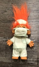 Vintage Russ Troll 5" Doll Surgeon in Medical Scrubs Orange Hair