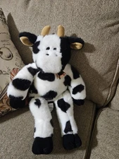 Holstein Cow 18" White Black Stuffed Plush Toy 1997 Build a Bear Retired Edition