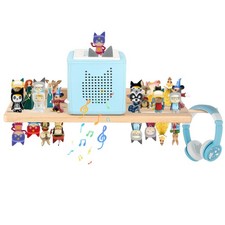 Wall Mounted Magnetic Pine Shelf for Tonies Box Figures