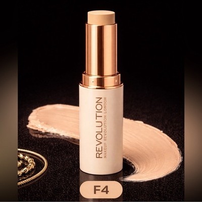Makeup Revolution Fast Base Stick Foundation F4 Light Neutral Undertone Cruelty