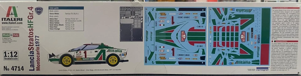 Italeri LANCIA STRATOS HF GR.4 RALLY MONTECARLO 1977 KIT 1:12 - Immagine 2 di 3