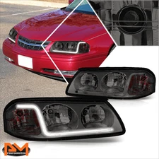 For 00-05 Chevy Impala LED DRL Smoked Lens Amber Corner Headlight Replacement