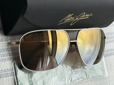 Maui Jim Kami MJ 778 05C White + Gold Frame, Dual Gold to Silver